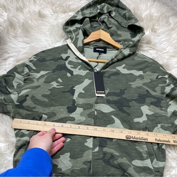 Monrow Revolve‎ Green Camo Olive Green Hoodie - Picture 5 of 8